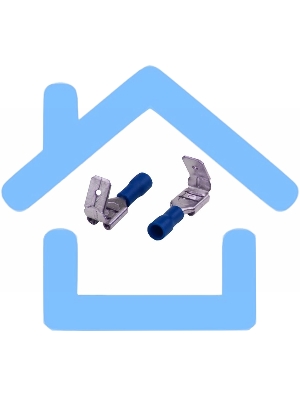 Клемма плоская изолированная гнездо 7.4 мм + штекер - 6.3 мм 1.5-2.5 мм² (РПи-О 2.5-(6.3)/РПИо 2.5-7.5) Rexant