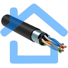 Кабель связи ITK витая пара F/UTP, кат.5E 4х2х24AWG solid, LDPE, 305м, черный