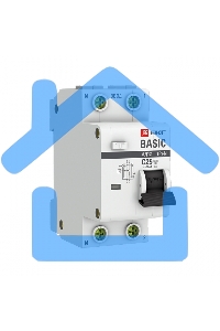 Выключатель автоматический дифференциального тока 1п+N C 25А 30мА тип АС эл. 4.5кА АД-12 Basic EKF DA12-25-30-bas