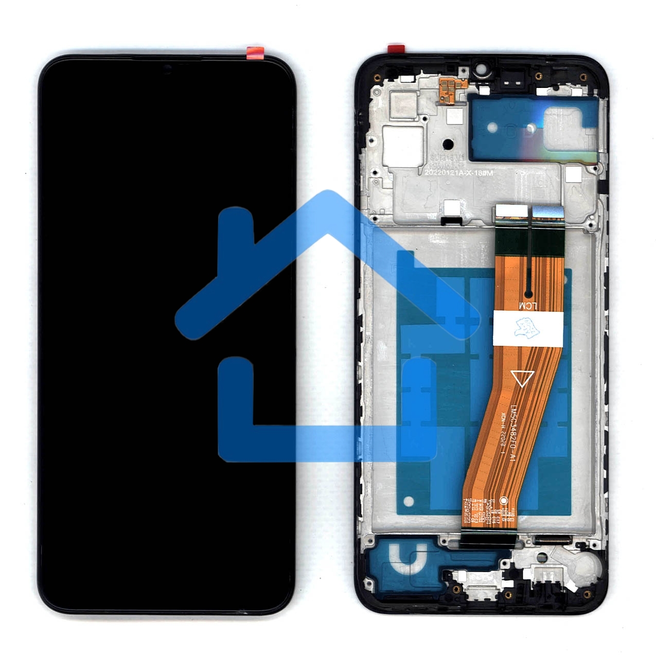 Дисплей для Samsung Galaxy A03 SM-A035F черный с рамкой