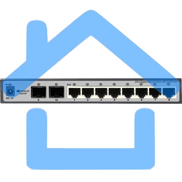 Неуправляемый коммутатор ORIGO Unmanaged Switch 8x1000Base-T, 2x1000Base-X SFP, metal case