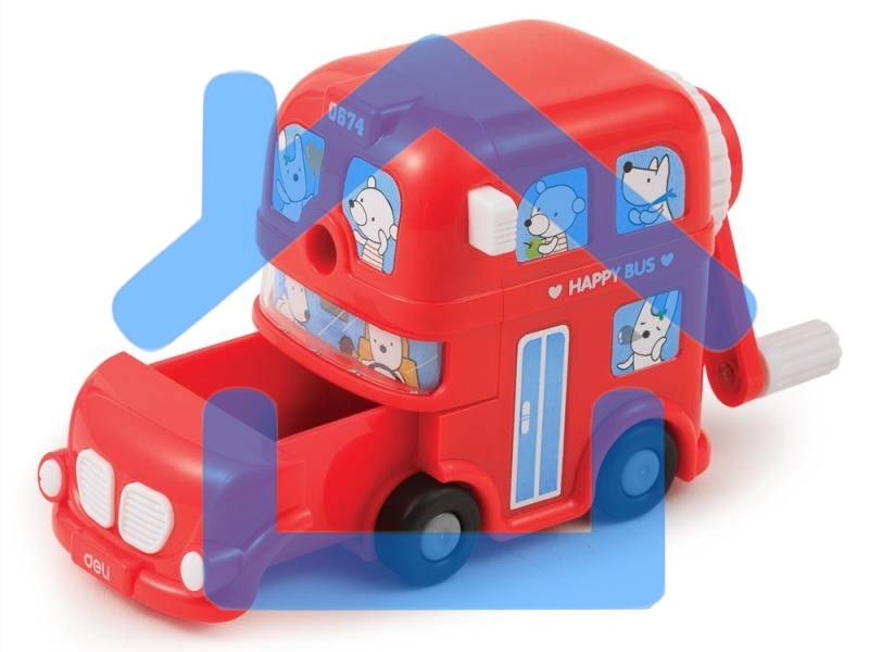 Точилка для карандашей механическая Deli BUS E0674, 1 отверстие, пластик, ассорти, коробка