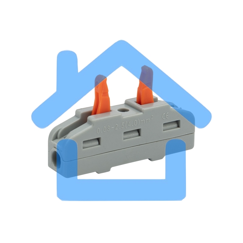 Клемма СМК 222-421 проходная 1 полюс (0,08-4 мм²), серая (5 шт./уп.) Rexant