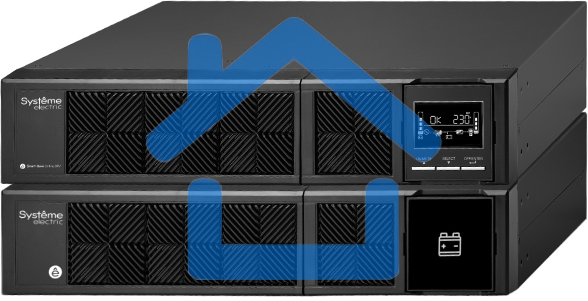 Источник бесперебойного питания Systeme Electriс Smart-Save Online SRV, 1000VA/900W, On-Line, Extended-run, Rack 2U(Tower convertible), LCD, Out: 6xC13, SNMP Intelligent Slot, USB, RS-232
