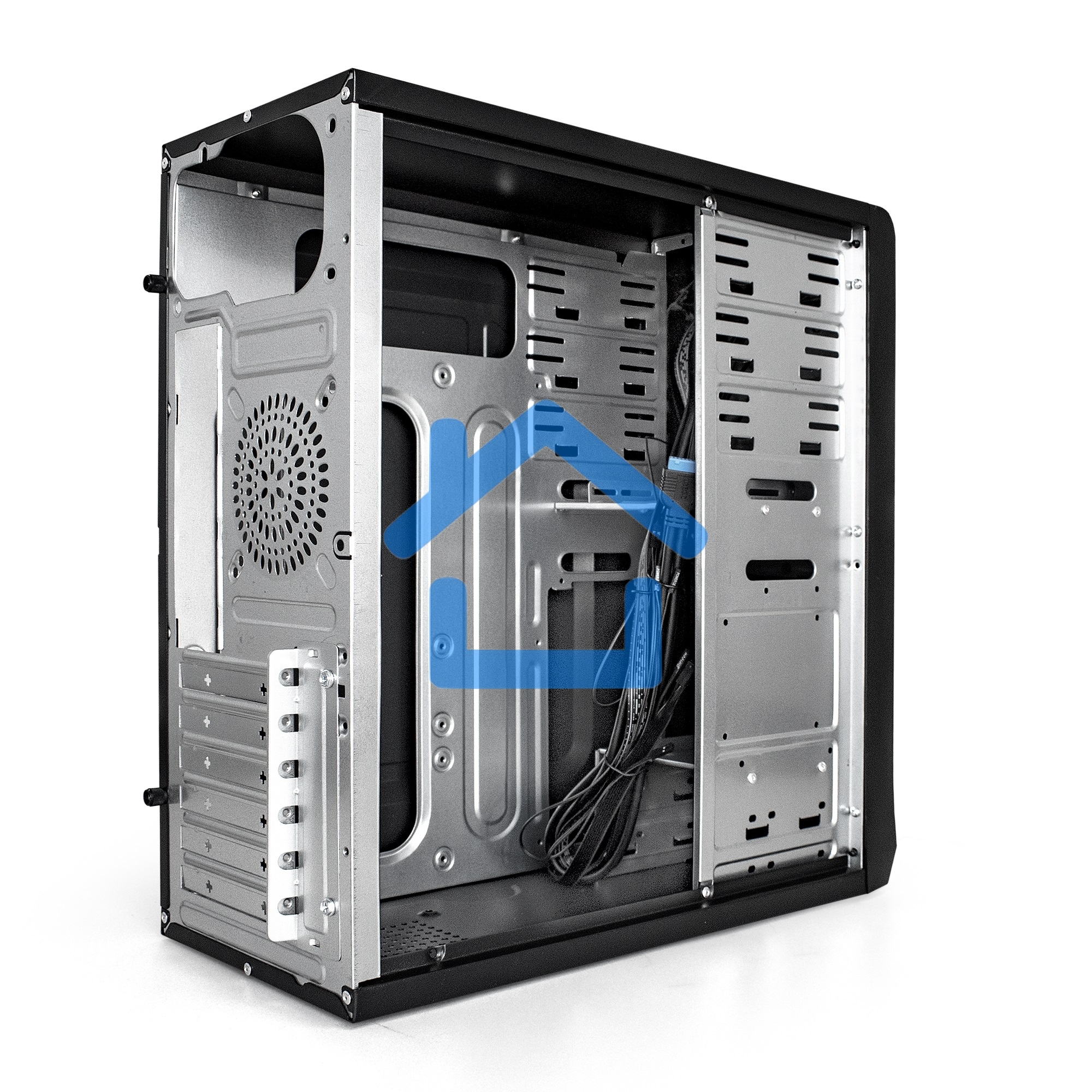 Компьютерный корпус Miditower ExeGate CP-603UB Black, ATX, (без БП), 2*USB+2*USB 3.0, Audio, замок блокировки кнопки питания