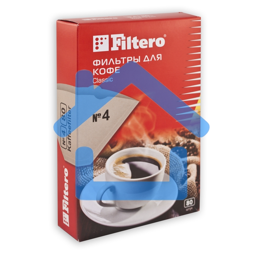Фильтры для кофе Filtero №4/80, для кофеварок капельного типа, бумажные, 80 шт