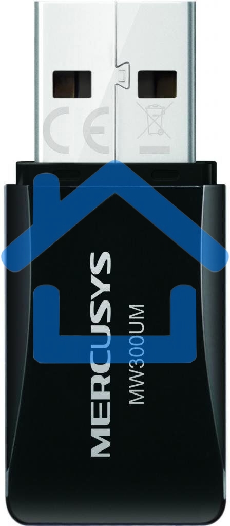 Сетевой адаптер USB2.0 адаптер Mercusys MW300UM, 300Мбит/с, компактный