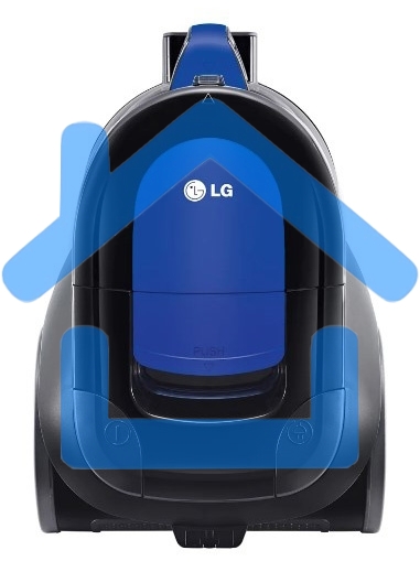 Пылесос LG VK69662N синий, 350/1600 Вт, уборка сухая, пылесборник контейнер 1.2 л