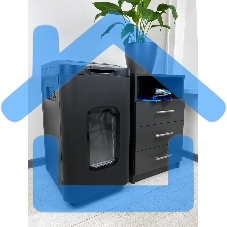 Шредер Heleos АП55-4 черный с автоподачей (секр.P-4) фрагменты 400лист. 55лтр. скрепки скобы пл.карты