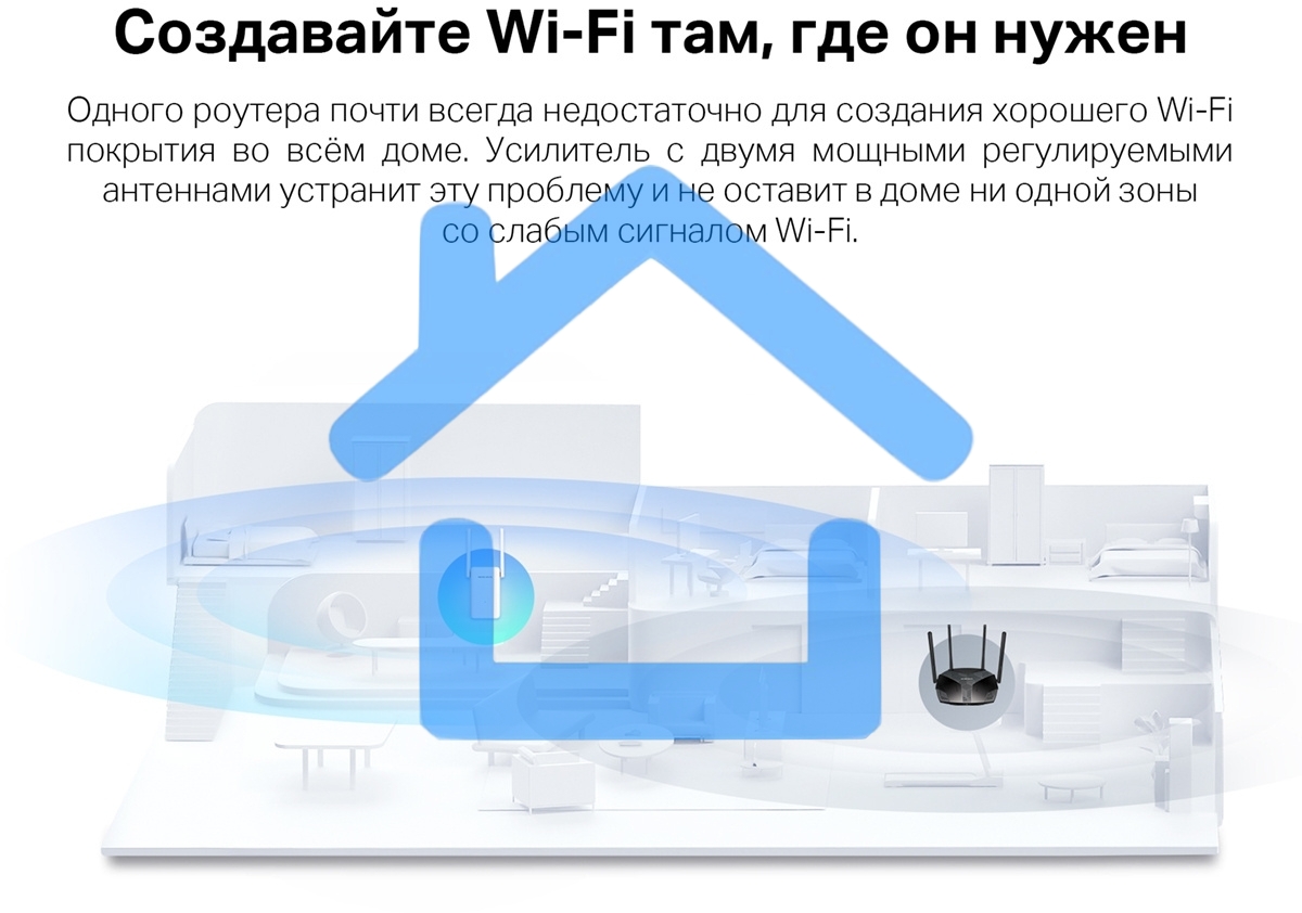 Повторитель беспроводного сигнала Mercusys ME70X AX1800 10/100/1000 белый (упак.:1шт)