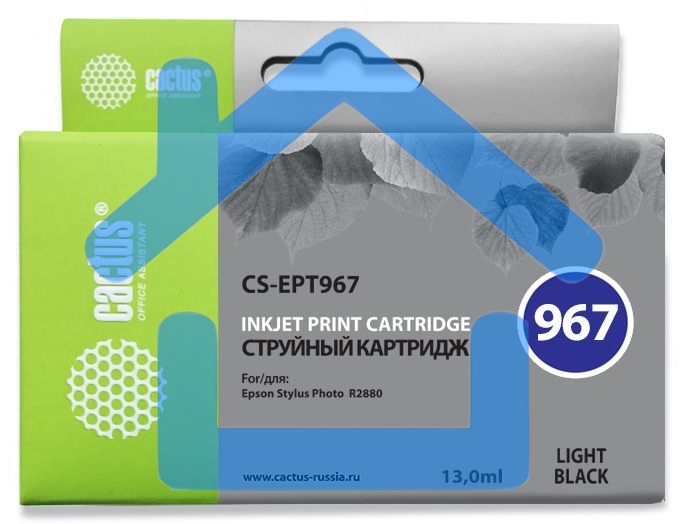 Картридж струйный Cactus CS-EPT967 серый (13 мл) для Epson Stylus Photo R2880