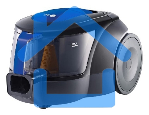 Пылесос LG VK69662N синий, 350/1600 Вт, уборка сухая, пылесборник контейнер 1.2 л