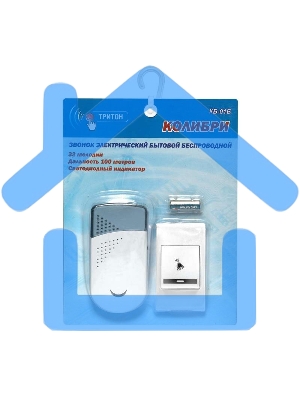 Звонок беспроводной Колибри 32 мел. 100м 2АААх1.5В Тритон КБ-01Б