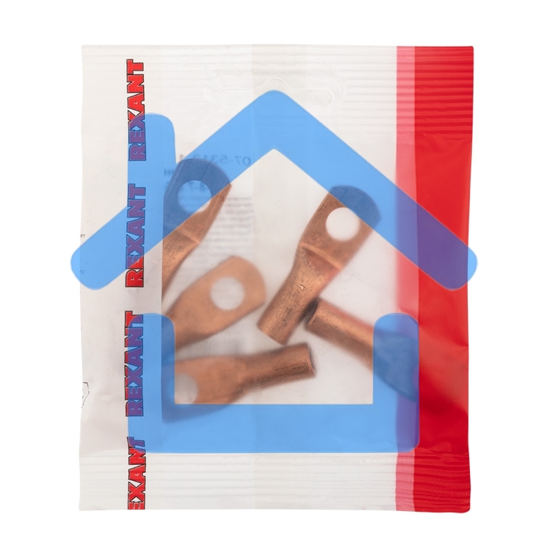 Наконечник медный ТМ 25-8-7 (25мм² - Ø8мм) (в упак. 5 шт.) Rexant