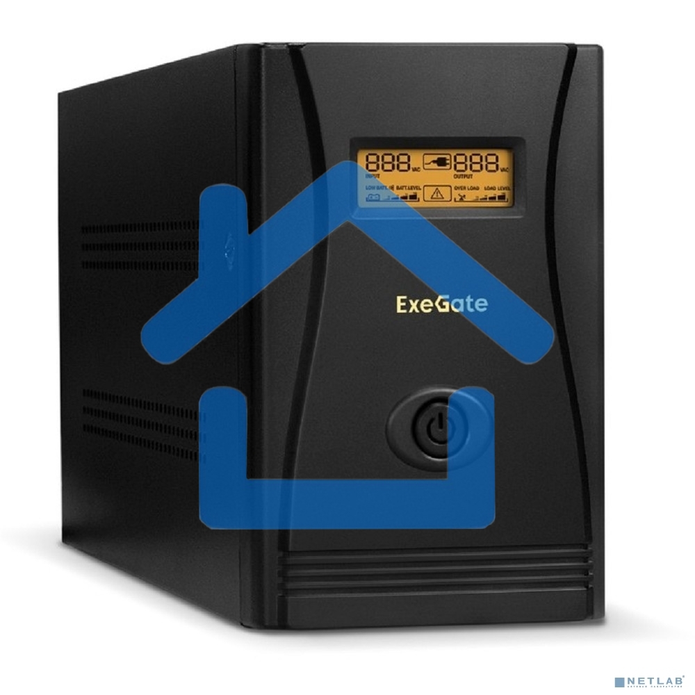 Источник бесперебойного питания ExeGate SpecialPro Smart LLB-1600.LCD.AVR.4SH 1600VA/950W, LCD, AVR, 4*Schuko, черный