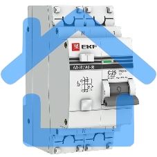 Выключатель автоматический дифференциального тока EKF DA32-25-30-pro АД-32 1P+N 25А/30мА (хар. C, AC, электронный, защита 270В) 4,5кА EKF PROxima