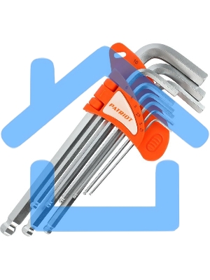 Набор ключей PATRIOT SKH-9L, шестигранные с шаром, длинные, 1,5-10мм, CRV, 9 шт