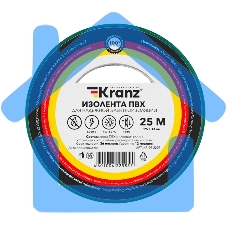 Изолента ПВХ KRANZ 0.13х19 мм, 25 м, зеленая (5 шт./уп.)