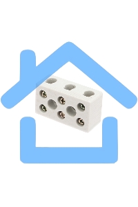 Клемма керамическая винтовая 12 мм² 3 пары контактов с крепежным отверстием (45 шт./уп.) Rexant