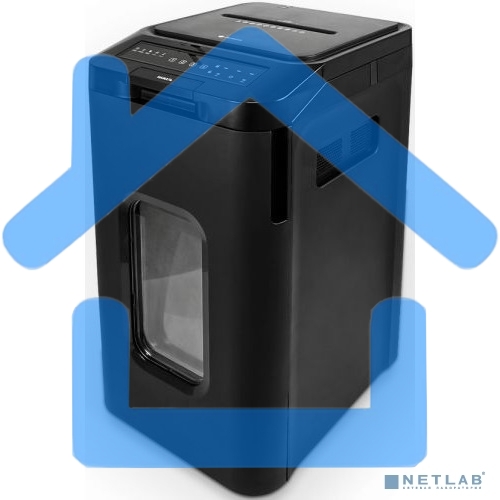 Уничтожитель документов ГЕЛЕОС АП55-5, DIN P-5 (5 ур-нь секр.), фрагмент 1,9х12мм, АВТОПОДАЧА 400 лист (70г/м2), пл.карты/скрепки/скобы, 55 литров