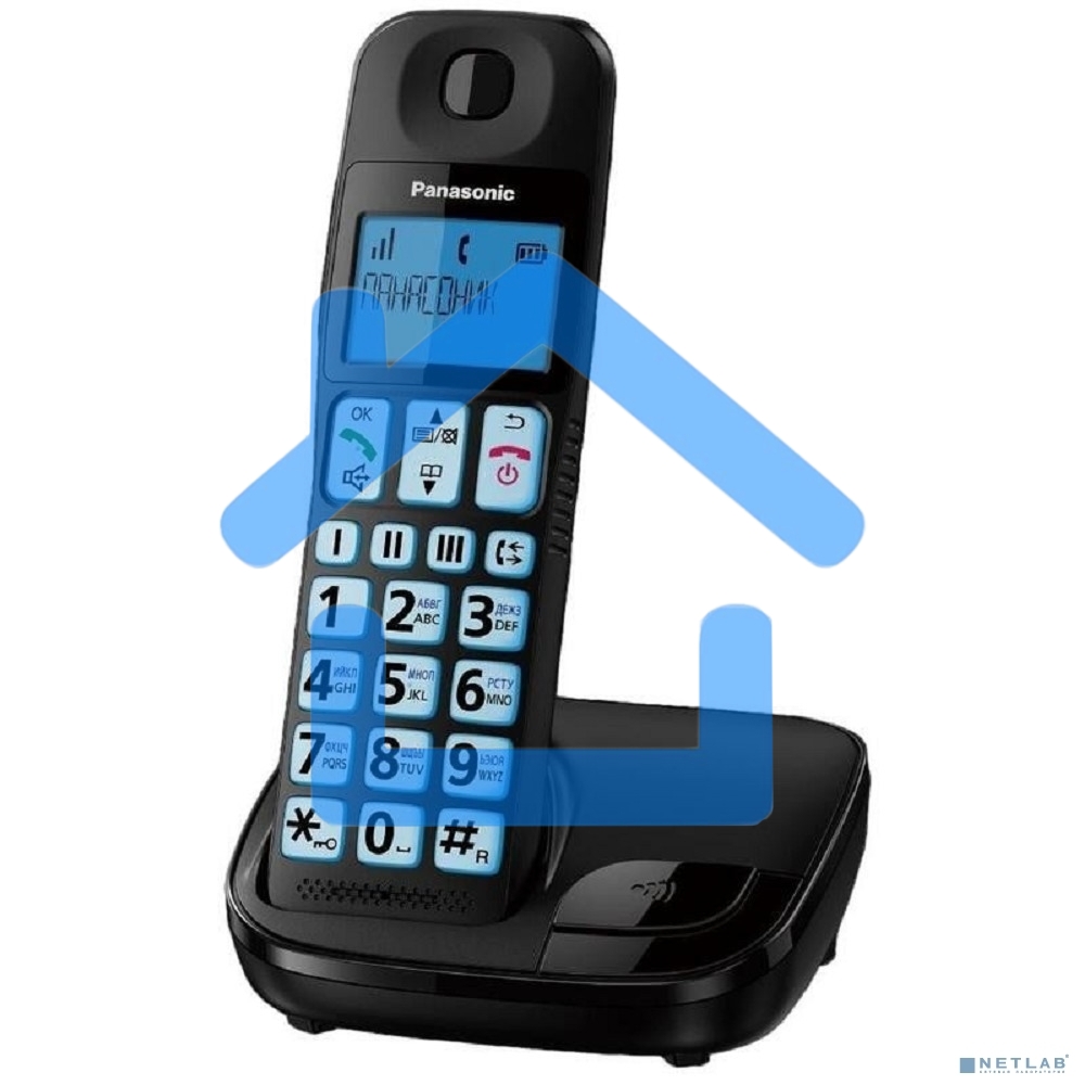 Телефон беспроводной (DECT) Panasonic KX-TGE110RUB черный АОН