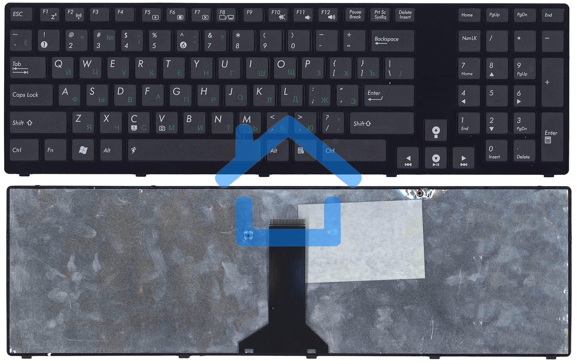 Клавиатура для ноутбука Asus K93 черная с рамкой