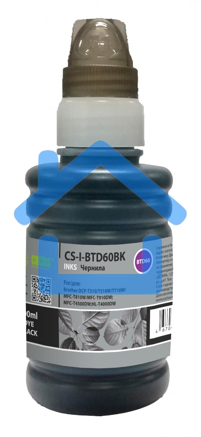 Чернила Cactus CS-I-BTD60BK черный100мл для Brother DCP-T310/510/710/810