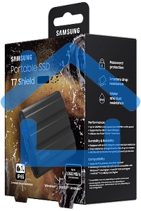 Внешний SSD Samsung T7 Shield, 1TB, USB 3.2 Gen 2 Type-C, R/W 1050/1000, черный