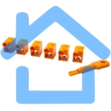 Комплект блокираторов коннектора RJ-45 (6 шт.) + ключ, оранжевый