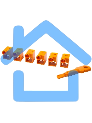 Комплект блокираторов коннектора RJ-45 (6 шт.) + ключ, оранжевый