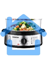 Пароварка Centek CT-1457 три корзины механическое управление мощность 800 Вт звуковой сигнал окончания работы чаша для риса в комплекте