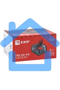 Клемма PROxima СМК 221-412 2 отверстия 0.2-4.0 мм2 (100шт.)