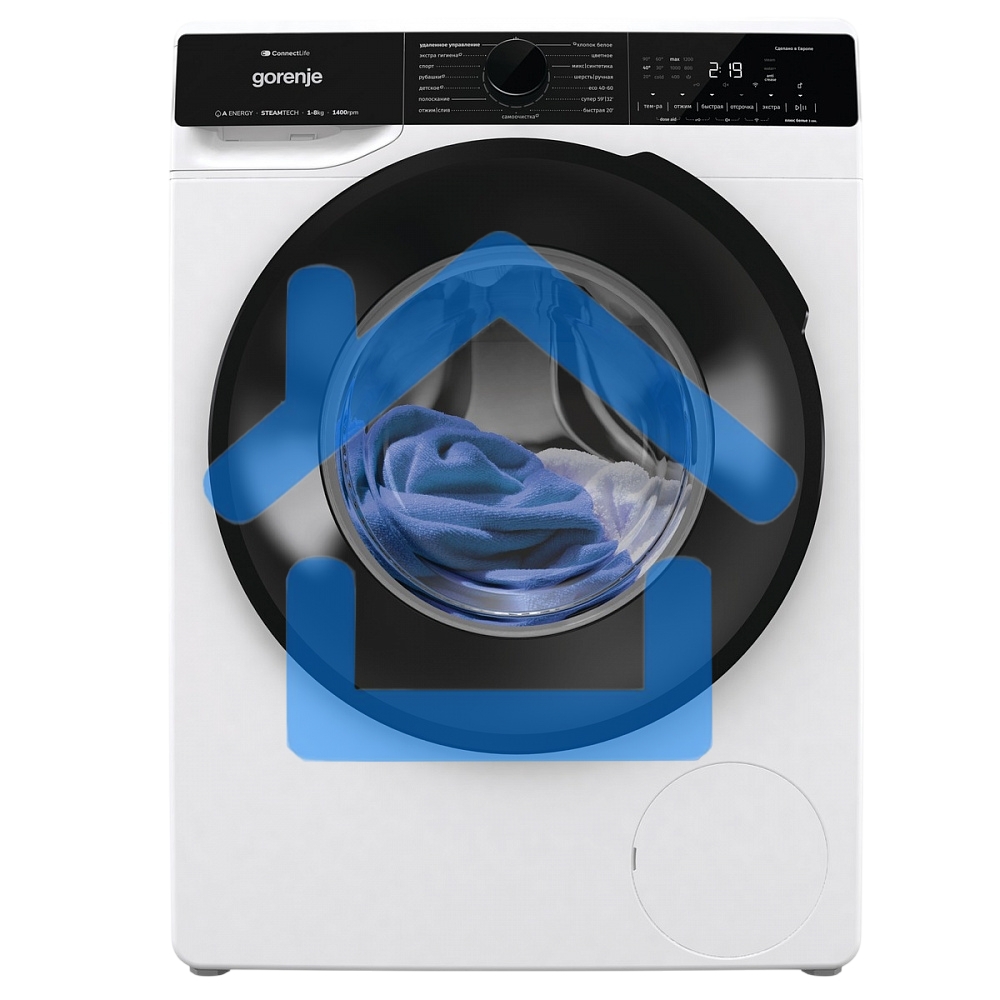 Стиральная машина Gorenje WPNA84A2TWIFI/C белый загр. фронтальная макс.: 8 кг 1400об/мин класс: А+++