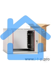 Шкаф настенный ЦМО ШРН-Э-9.500 9U 600x520мм пер.дв.стекл несъемные бок.пан. серый