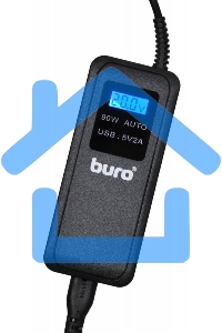 Блок питания Buro BUM-0065A90 автоматический 90W 12V-20V 11-connectors 5A 1xUSB 2.1A от бытовой электросети LСD индикатор