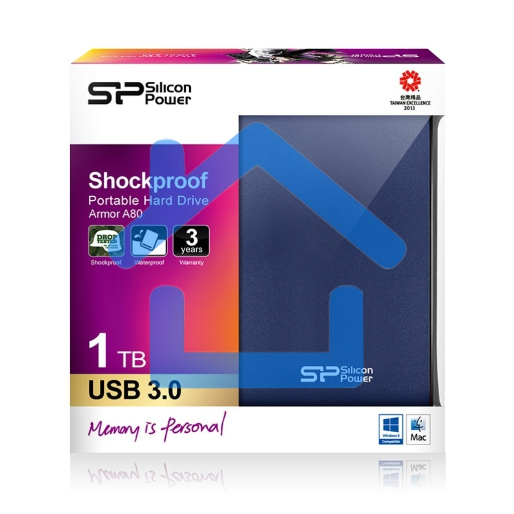 Внешний жесткий диск Silicon Power USB 3.0 1Tb A80 SP010TBPHDA80S3B Armor (5400 об/мин) 2.5