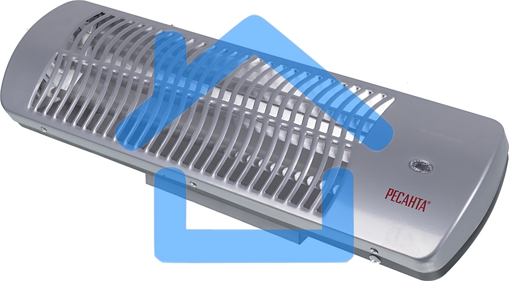 Обогреватель инфракрасный Ресанта ИКО-1500Л, серый, кварцевый, 1500 Вт, 25 м2, термостат