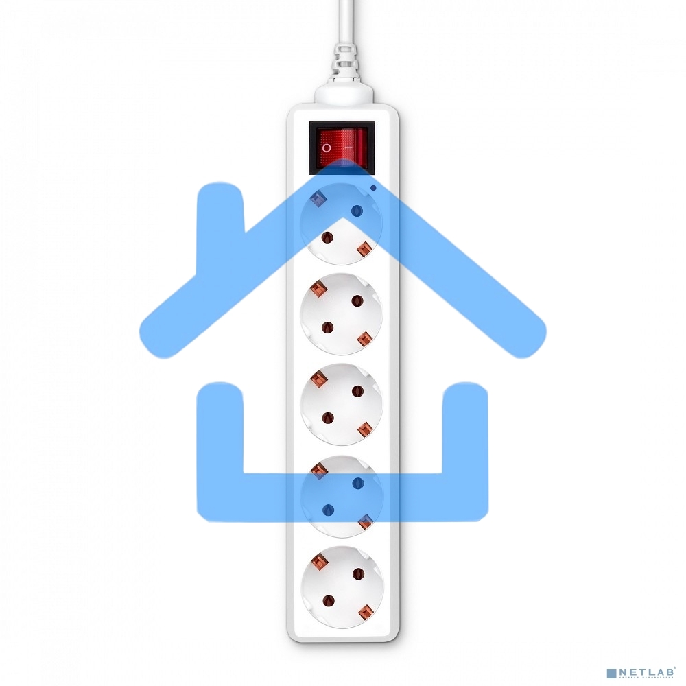 Сетевой удлинитель Buro BU-PS5.5/W 5м (5 розеток) белый (пакет ПЭ)