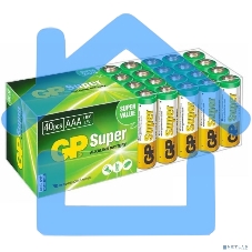 Алкалиновые батарейки GP Super Alkaline G-Tech 24А ААA - 40 шт. в пленке