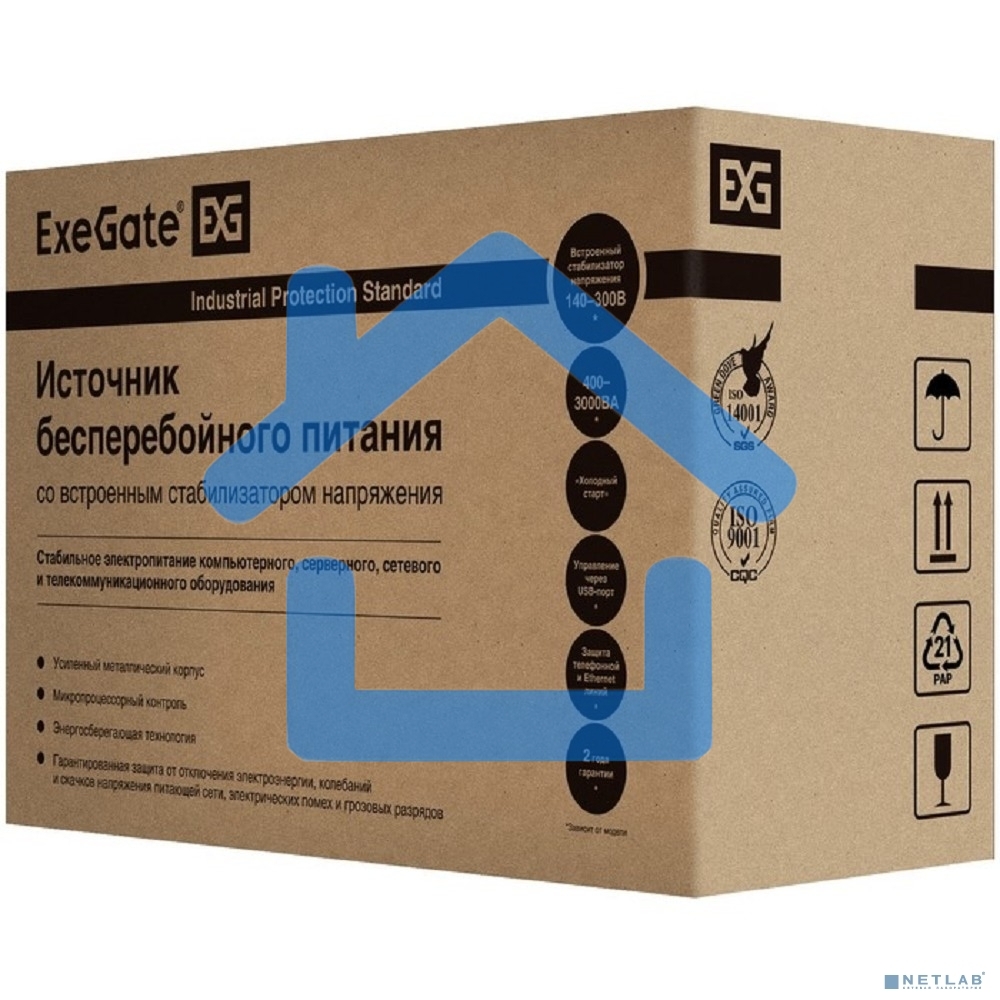 Источник бесперебойного питания ExeGate SpecialPro Smart LLB-1600.LCD.AVR.4SH 1600VA/950W, LCD, AVR, 4*Schuko, черный