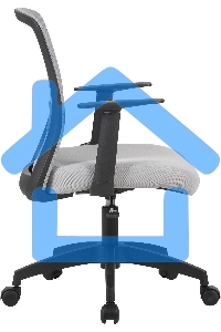 Кресло компьютерное Cactus CS-MC333-GY серый, сиденье серый, сетка/ткань, низк.спин. крестов. пластик, пластик черный