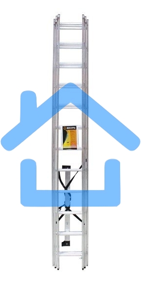 Лестница алюминиевая трехсекционная ЛА 3х12 Вихрь