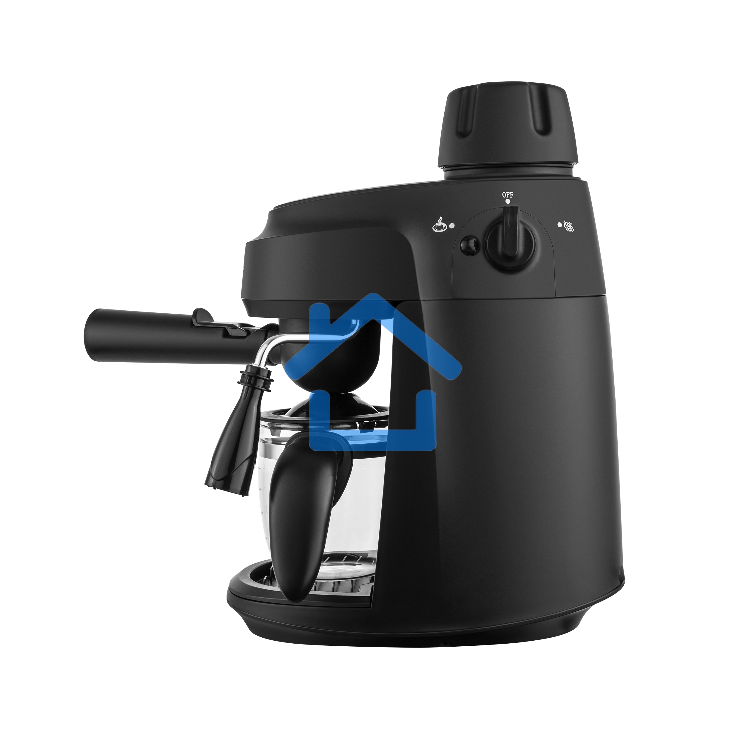 Кофемашина рожковая Maunfeld MF-733BK черный, исп. кофе - молотый, 0.24 л, 870 Вт, 4 бар.