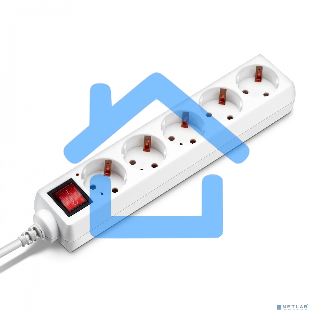 Сетевой удлинитель Buro BU-PS5.5/W 5м (5 розеток) белый (пакет ПЭ)