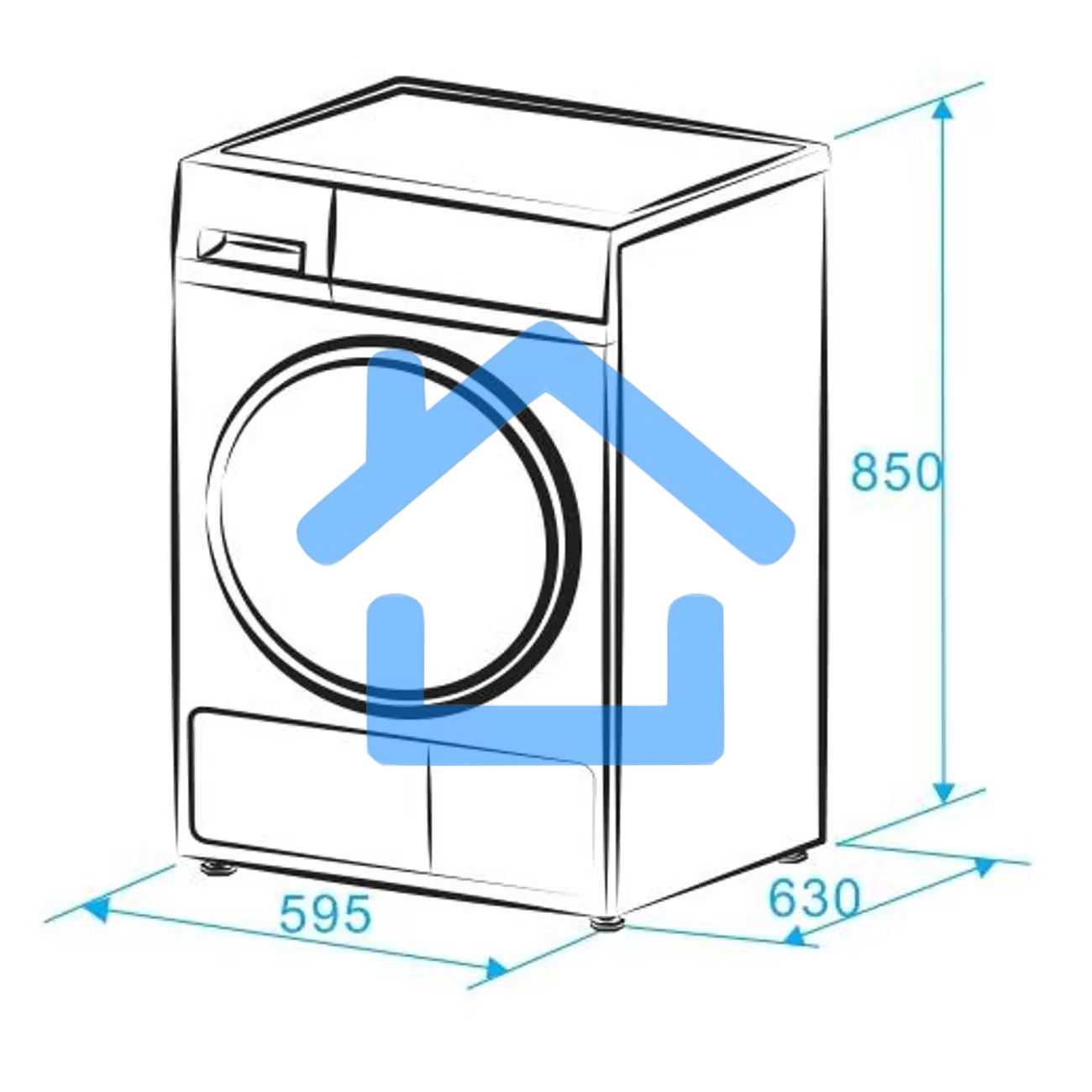 Сушильная машина MONSHER MDM 631 Blanc белый, 8 кг, сушка - тепловой насос, программ - 16, 59.5 x 84.5 x 62.5 см