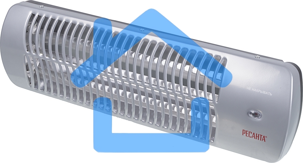 Обогреватель инфракрасный Ресанта ИКО-1500Л, серый, кварцевый, 1500 Вт, 25 м2, термостат