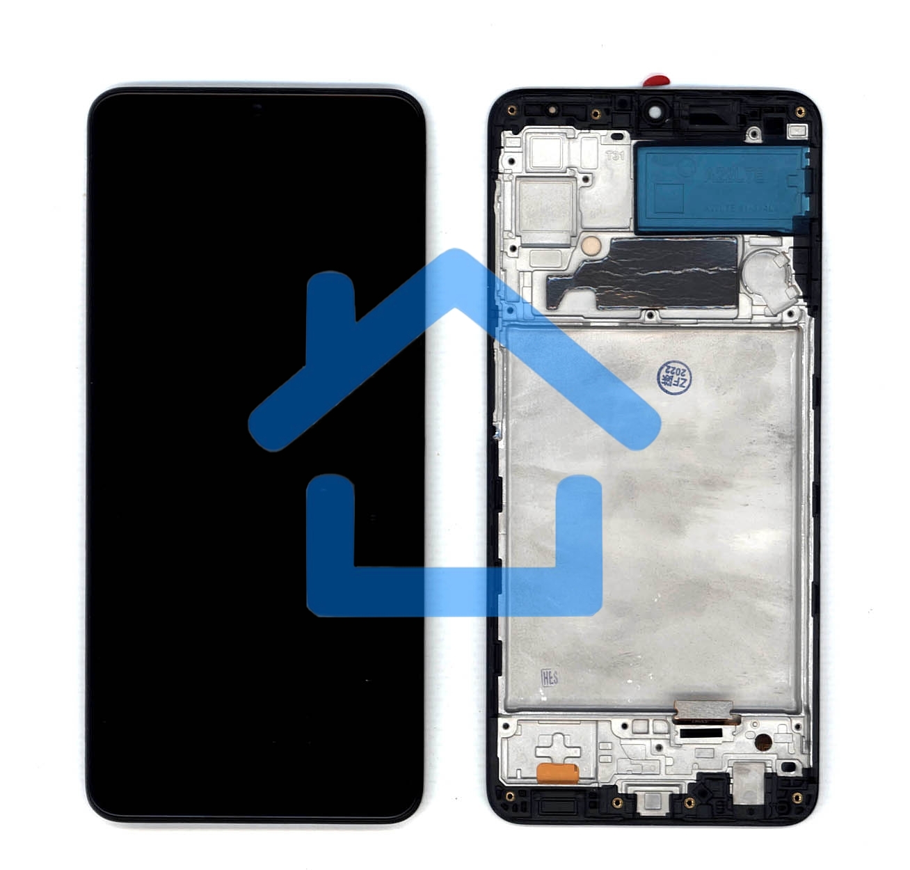 Дисплей для Samsung Galaxy A22 SM-A225F в сборе с тачскрином и рамкой (OLED) черный