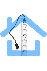 Сетевой фильтр Гарнизон ЕНW-0 0,5 м 6 розеток белый для UPS 