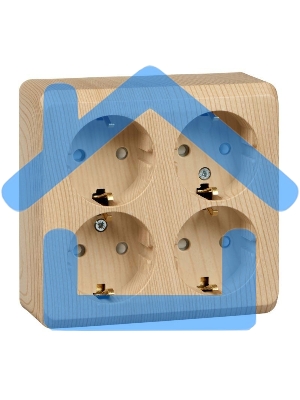 Розетка 4-м ОП Этюд 16А 250В защ. шторки с заземл. сосна SchE PA16-208D