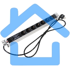 Блок розеток Rem-16 с фил. и инд., 7 Shuko, 16A, алюм., 19